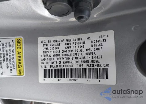 2014 Acura Tl 3.5 Special Edition z USA, uszkodzony, nr VIN 19UUA8F38EA006887